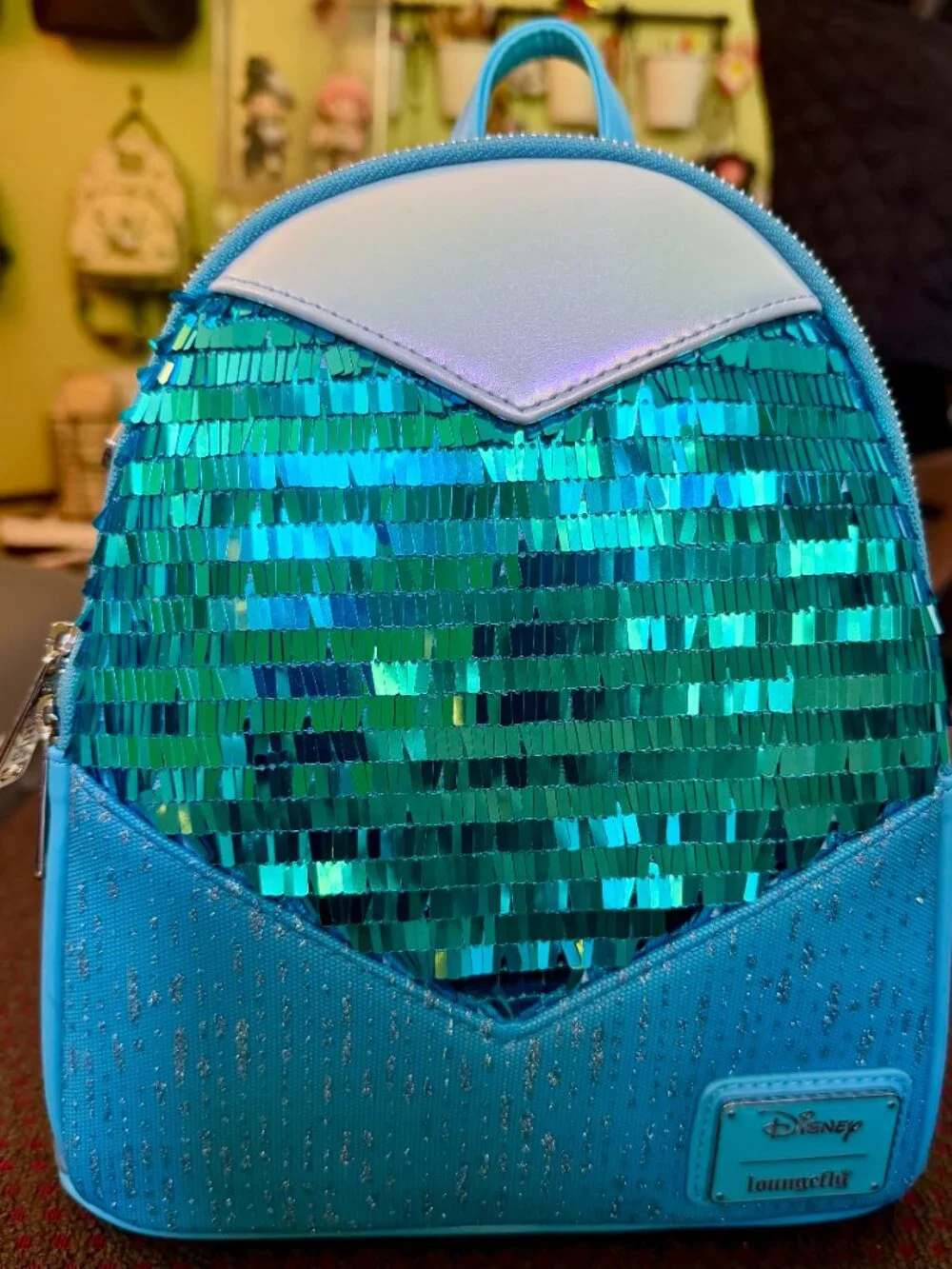 Loungefly Disney Frozen Elsa Glitter Sequin Cosplay Mini Backpack Wallet Set NWT